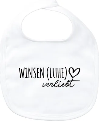 Produktbild von Huuraa Baby Lätzchen Winsen (Luhe) verliebt White Klettverschluss  Baumwolle Latz Geschenkidee
