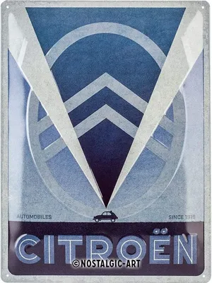 Produktbild von Nostalgic-Art - Blechschild 30 x 40 cm - Citroen - Citroen 2CV Logo Blue