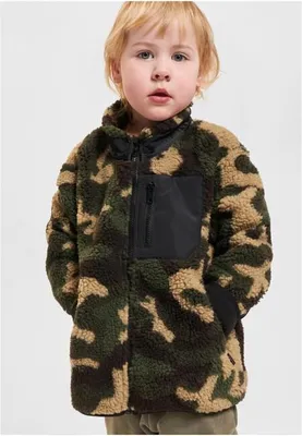 Productafbeelding van Kinderjas Urban Classics Boys Sherpa Jacket woodcamo - 158/164. Jas met imitatiebont