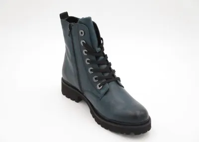 A single blue boot is shown against a white background.
