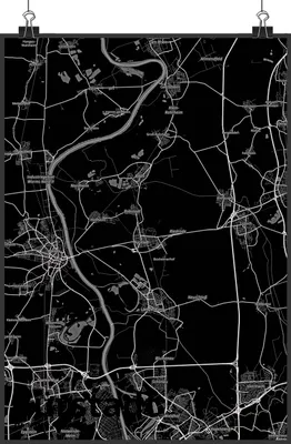 Produktbild von Mr. & Mrs. Panda Bild Bürstadt DIN A2 - Geschenk, Stadt, drucke, Plakat, wanddeko, Wandbild, Kunstdruck, Dorf Karte Landkarte Map Stadtplan