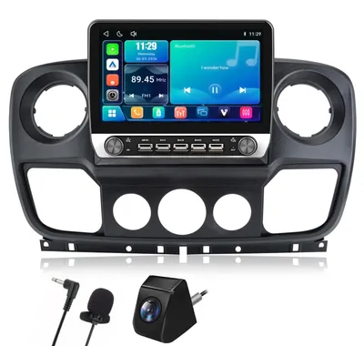 Productafbeelding van Linux autoradio voor Renault Master III, Opel Movano B, Nissan NV400 (2010-2021), met draadloze CarPlay en Android Auto, 2 DIN, inclusief achteruitrijcamera en microfoon, met BT DSP