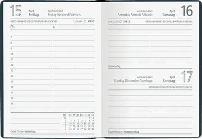 Productafbeelding van Zettler 609737: Zakformaat kalender, 10x14 cm, 1 pagina per dag, 1 pagina per week