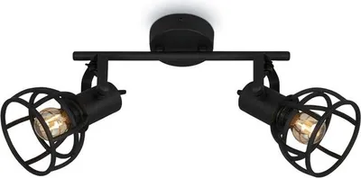 Produktbild von Deckenleuchte retro verstellbar Gitterschirm 2xE14 25W Stahl Schwarz Briloner