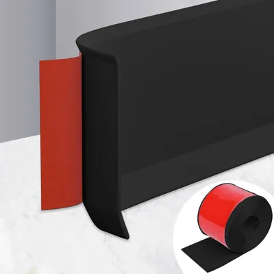 Selbstklebende PVC-Fußleiste, 15 cm x 3 m, schwarz