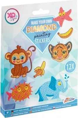 Productafbeelding van GRAFIX Diamantverfstickers, dieren, 12 stuks