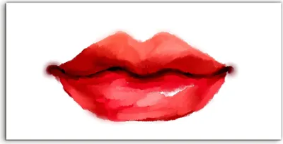 Produktbild von Coloray - Glasbild - 100x50 cm - Wandbild - Glasbilder - Kunst Sexy Lippen bunt Aquarellfarbe
