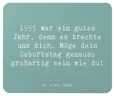 Produktbild von Mr. & Mrs. Panda Mauspad Spruch 1995 Geburtstag - Meeresbrise - Geschenk, Jahr, mousematte, Happy Birthday, Geburtstagsgeschenk, pc, Mousepad, Mouse Pad, Zuneigung, du