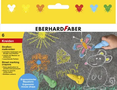 Image de EBERHARD FABER 526561 EBERHARD FABER Craie de rue Souris, étui carton de 6 pièces