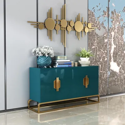 Immagine prodotto di Cassettiera di design credenza bassa mobile soggiorno scaffale metallo lusso