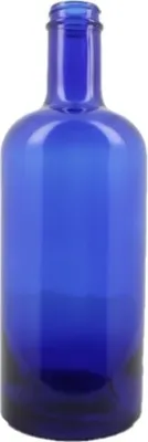 Immagine prodotto di BELLEROFONTE Bottiglia in vetro blu modello gin per acqua 750 ml con tappo argentato