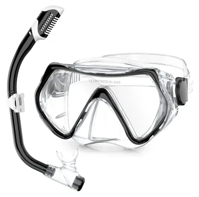 Produktbild von Schnorchelset mit 180° Panoramatauchmaske – Blau