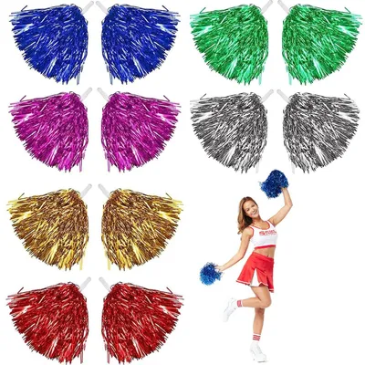Produktbild von Set mit 12 Cheerleader-Pompons in 6 verschiedenen Farben