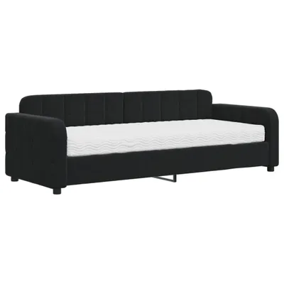 Zdjęcie produktu dla VidaXL 3196902, sofa rozkładana, Czarny, Pianka, Metal, Poliester, Drewno, 2230 mm, 910 mm