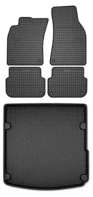 Produktbild von Gummimatten + Kofferraumwanne für Audi A6 C6 2004-2006 (Limousine) – Schwarz, passgenau – Wielganizator SolidPRO