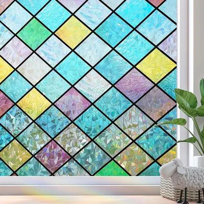 Zdjęcie produktu dla Folia Raamfolie Regenboog - Folia elektrostatyczna zapewniająca prywatność - Zapewnia prywatność - Wielokrotnego użytku, bez kleju - 44,5 x 200 cm - Wielokolorowa