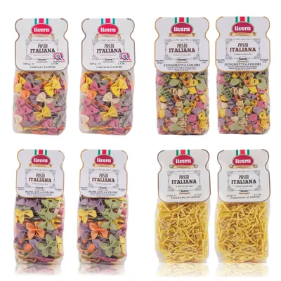 Produktbild von Livera - Gemischtes Pasta-Set Gusto, italienisch, aromatisiert - 6x0,500 g, 2x0,250g