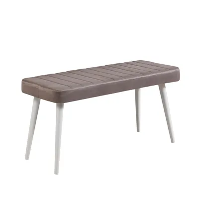 Produktbild von Skye Decor, Stormi Bench - White, Grey, Bank, Weiß, METALL, 100 x 39 x 48 cm