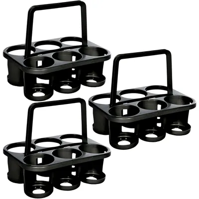 Produktbild von Novaliv 3x Flaschenträger für 18 Flaschen - Stabiler Halt - Getränkekorb Kunststoff, Stapelbar, 32x23x28cm Anthrazit - Ideal für Küche & Keller Getränkekorb Bierträger Getränketräger Flaschenbox