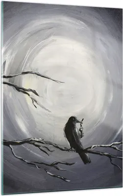 Produktbild von Bilder auf glas - Einteilig - Vogel Baum modern - 50x70cm - Glasbilder - Wandbilder - Bilder - zum Aufhängen bereit - Wanddekoration aus Glas - Glas Bilder - Wandbild auf Glas - GPA50x70-3432