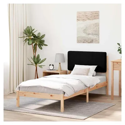 Produktbild von Bettgestell mit gepolstertem Kopfteil Schwarz 80 x 200 cm