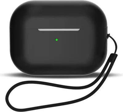 Image de Étui En Silicone Pour Airpods 1 / Airpods 2 + Dragonne - Noir
