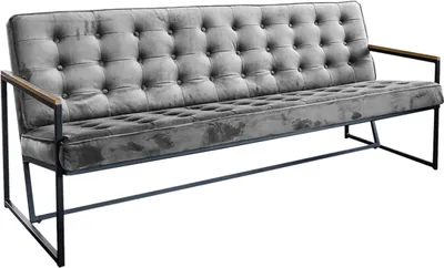 Produktbild von KAWOLA Sofa ARLY Polsterbank Bezug Velvet grau