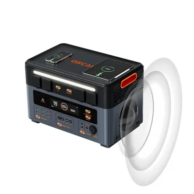 Produktbild von OSCAL PowerMax 2400Pro Trennbare Solarspeicher 2400W/2016Wh Powerstation mit Stereo/Microinverter/16 Anschlüsse/LiFePO4 Stromerzeuger für Schnellladen