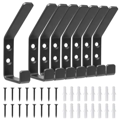Immagine prodotto di Set di 8 ganci appendiabiti, ganci a vite per pannelli acustici, colore nero