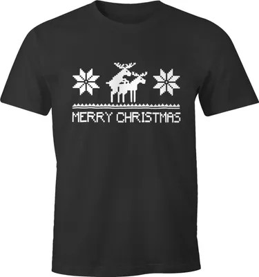 Produktbild von Weihnachten Herren T-Shirt Merry Christmas Fun-Shirt Moonworks® anthrazit XL