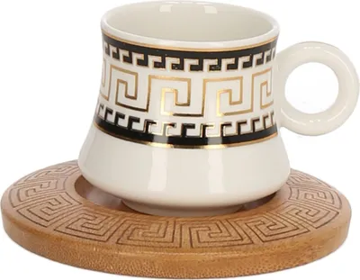Image de set de 6 tasses à espresso avec soucoupe et plateau Support Service moka Motif 5