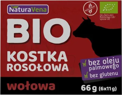 Zdjęcie produktu dla BULION - KOSTKI WOŁOWE BEZGLUTENOWE(6 x 11 g) 66 g - NATURAVENA