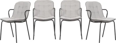 Zdjęcie produktu dla Zestaw 4 krzeseł materiałowych z metalowymi nogami, wys. 81 cm - ZÉLIE