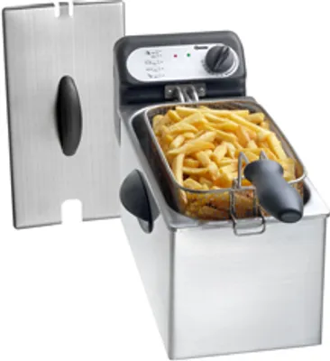 Produktbild von Bartscher 165.103 Petit Fritteuse, Edelstahlgehäuse, 2000 Watt, 3 l Ölbehälter, Timer