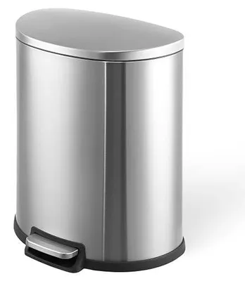 Imagen del producto de Cubo de acero inoxidable de 50 litros con pedal y sistema de cierre suave
