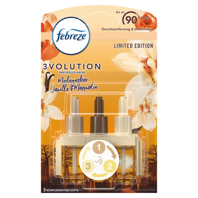 Produktbild von 1x Febreze 3Volution Nachfüllflakon für Duftstecker, Madagaskar Vanille-Magnolie