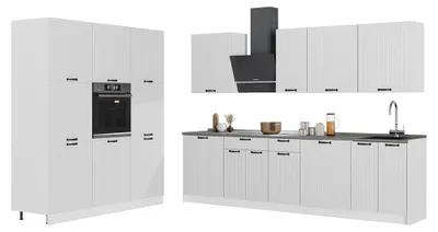 Produktbild von Küchenzeile Vicco Fame-Line Weiß Landhaus/Weiß 460 cm, AP Eiche, Model 63842