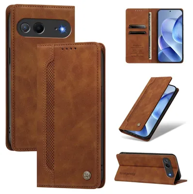 Obrázek produktu pro Pouzdro pro Doogee B10,Polyuretankožené peněženkové flipové pouzdro s přihrádkami na karty a stojánkem Hnědá