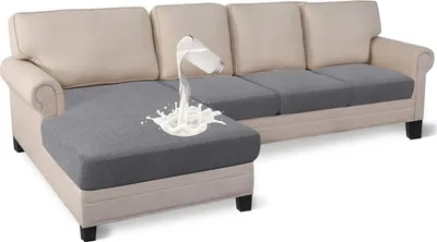 Produktbild von Famanu Sofabezug Wasserabweisend - Grau - Set von 4 für L-förmige Sofas