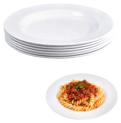 Melamin-Teller Set 6-teilig, 23 cm, weiß, unzerbrechlich