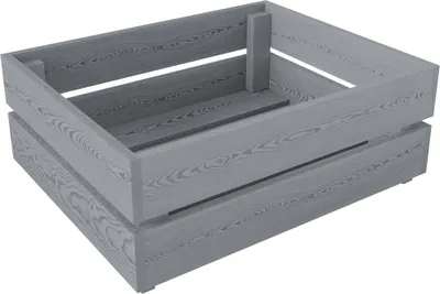 Produktbild von Lermowood Holzkisten Box0541 50 x 40 x 19cm Grau | Dekokisten aus Holz Massive Holzkiste Regalkiste Weinkiste