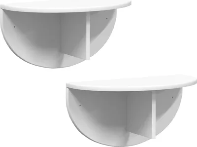 Zdjęcie produktu dla vidaXL Półka ścienna, 2 szt., biała, 48 x 24 x 24 cm, materiał drewnopochodny