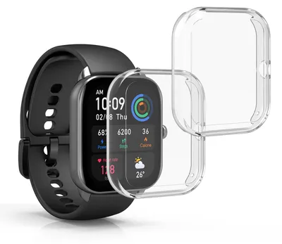 Produktbild von kwmobile 2x Silikon Hülle für Huami Amazfit GTS 4 Mini Schutzhülle - Fullbody Display Cover Set aus Silikon - Transparent