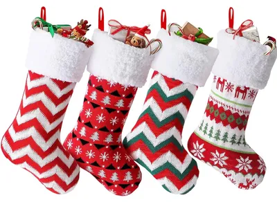 Weihnachtsstrümpfe, 4er-Set, 24x41 cm, personalisiert, zum Aufhängen