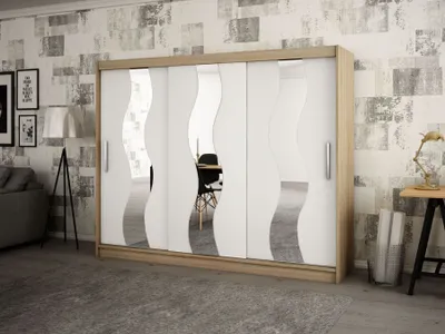 Zdjęcie produktu dla MINIO szafa 250 cm SEWILLA dąb sonoma / biały matowy