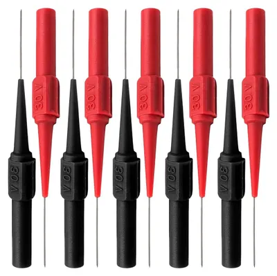 Messnadeln für Multimeter, 10 Stück, 0,7 mm, 30 V, rot/schwarz