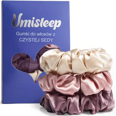 Productafbeelding van Set van 3 Zijde Scrunchies voor Minder Haarbreuk