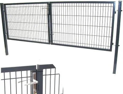 Produktbild von Q- Doppelflügeltor 300x100cm Gartentor 55727 Gartenzaun Tor Doppeltor Flügeltor