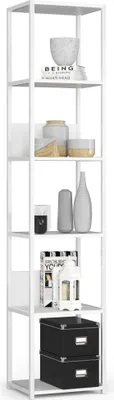 Image de Akord Étagère Métallique Loft Blanc/Blanc 40X32X192