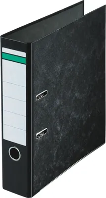 Produktbild von Ordner A4 Wolkenmarmor grüner Balken 80mm schwarz